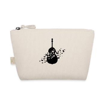 Double Bass Instrument With Butterflies Double Bas - Organic Pouch - nature - Front