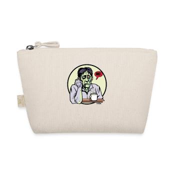 Gelangweilter Zombie mit Kaffee und Blume - Bio-Täschchen - Natur - Vorne