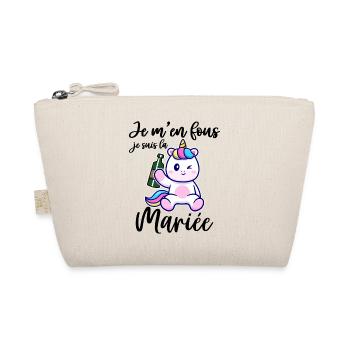 Je M'en Fous Je Suis La Mariée Licorne EVJF Future - Trousse biologique - nature - Devant