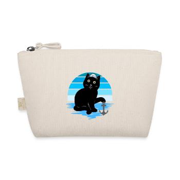 Cat Vintage Sailor Heart Sailors 80's 90's - Organic Pouch - nature - Front
