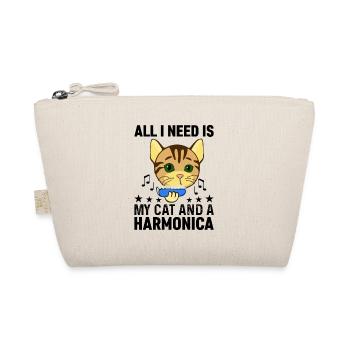 All I Need Is My Cat And A Harmonica Mouth Organ M - Organic Pouch - nature - Front