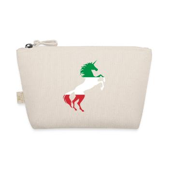 Einhorn Italien Flagge T-Shirt Magisches Einhorn Italienisch - Bio-Täschchen - Natur - Vorne