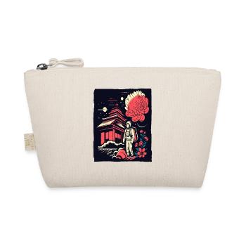 Astronaute devant un temple japonais avec des fleurs - Trousse biologique - nature - Devant