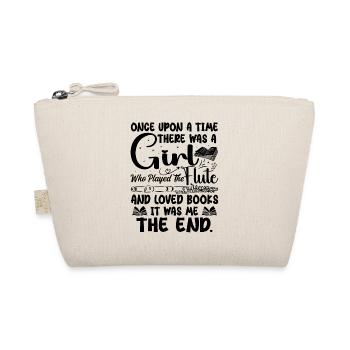 Flute Player Book Lover Flutist Marching Musician - Organic Pouch - nature - Front