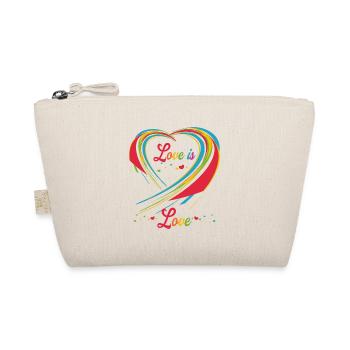 Love is Love LGBTQ LGBTQIA Pride Design Regenbogen - Bio-Täschchen - Natur - Vorne