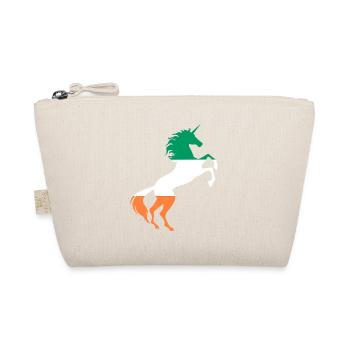 Unicorn Ireland Flag T-Shirt Magical Unicorn Irish - Organic Pouch - nature - Front