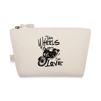 Two Wheels One Love Motorcycle Biker Motorcyclist - Organic Pouch - nature - Front