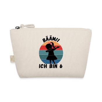 6. Geburtstag - BÄÄM, Mädchen mit DAB Tanz - Bio-Täschchen - Natur - Vorne
