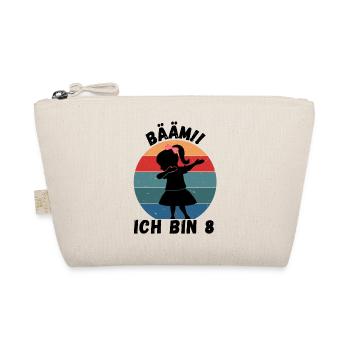 8. Geburtstag - BÄÄM, Mädchen mit DAB Tanz - Bio-Täschchen - Natur - Vorne