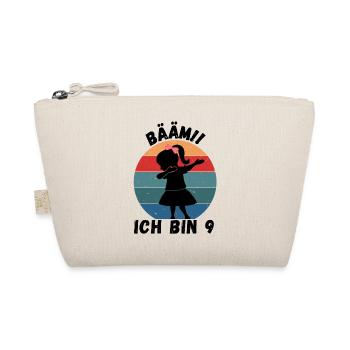9. Geburtstag - BÄÄM, Mädchen mit DAB Tanz - Bio-Täschchen - Natur - Vorne