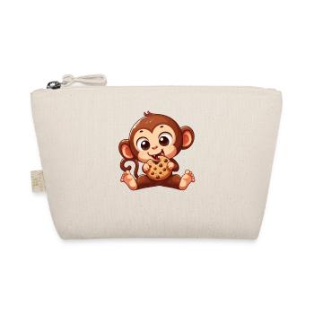 Chimpanzé mignon avec Cookie Cartoon - Trousse biologique - nature - Devant