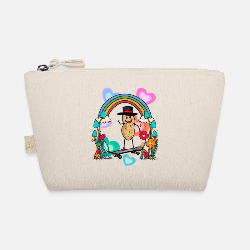 Erdnuss Erdnüsse Regenbogen Herzen Geburtstag Bio-Täschchen