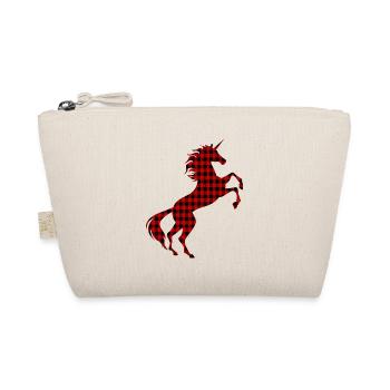 T-shirt à carreaux rouge Licorne Graphique Licorne Magique - Trousse biologique - nature - Devant