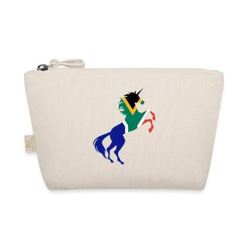 Einhorn Südafrika Flagge TShirt Magisches Einhorn - Bio-Täschchen - Natur - Vorne