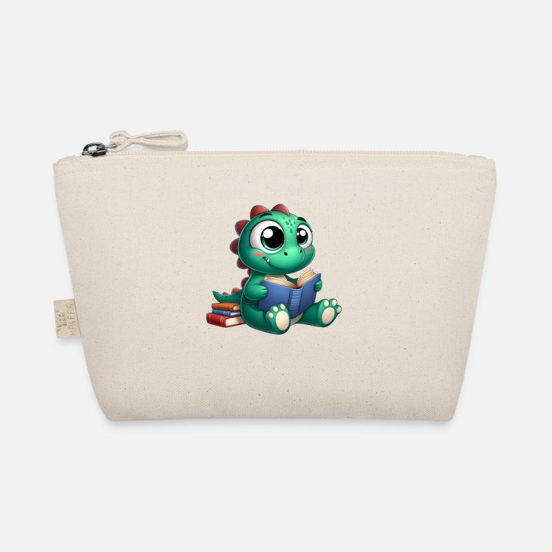 Dino liest ein Buch Bio-Täschchen