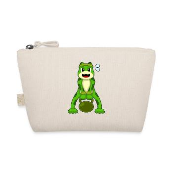 Frog Bodybuilder Dumbbell Bodybuilding - Organic Pouch - nature - Front