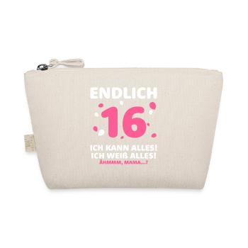 Endlich 16 Ich Kann Alles Ich Weiß Alles - Bio-Täschchen - Natur - Vorne