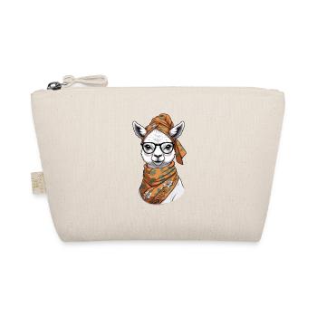 Funny Llama Alpaca Mother Design - Organic Pouch - nature - Front
