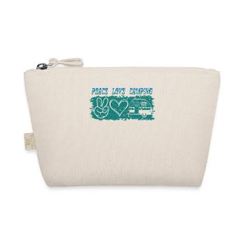 PEACE LOVE CAMPING. Outdoor, Holiday, Leisure, - Organic Pouch - nature - Front