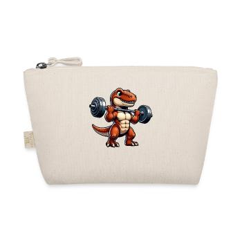 T-Rex Dumbbell Training Fitness Motif - Organic Pouch - nature - Front
