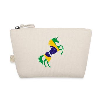 Unicorn Brazil Flag T-Shirt Magical Unicorn Brazil - Organic Pouch - nature - Front