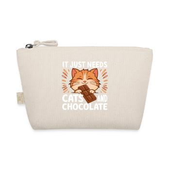 Chocolate Lover Cat Funny Saying Sweet Food - Organic Pouch - nature - Front