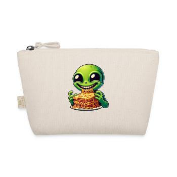 Alien enjoys Italian lasagna - Organic Pouch - nature - Front