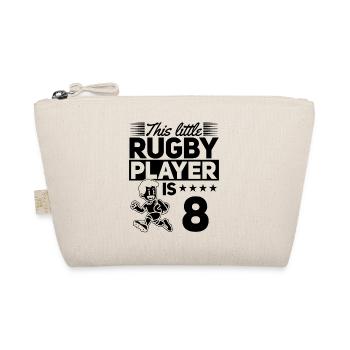 This little Rugby player is 8 Years 8th Birthday R - Organic Pouch - nature - Front
