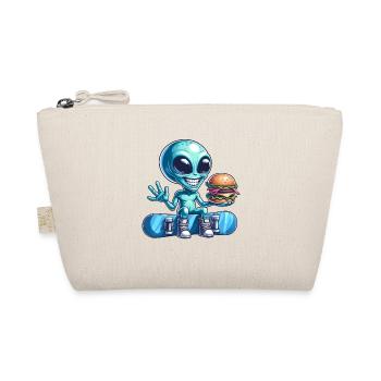 Alien Snowboarder Hamburger Fast Food - Organic Pouch - nature - Front