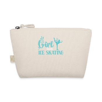 Girl Loves Ice Skating Skate - Organic Pouch - nature - Front