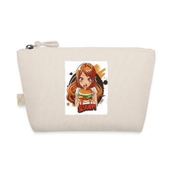 Anime-Mädchen liebt große Burger - Bio-Täschchen - Natur - Vorne