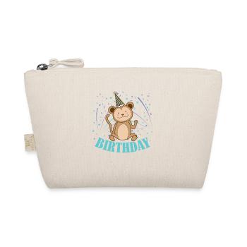 Birthday Monkey Child Children's Birthday - Organic Pouch - nature - Front