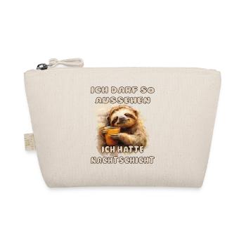 Funny Sloth Saying Night Shift - Organic Pouch - nature - Front