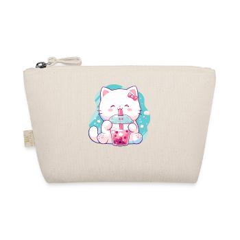 Cat Drinking Bubble Tea Boba and Cats Anime - Organic Pouch - nature - Front