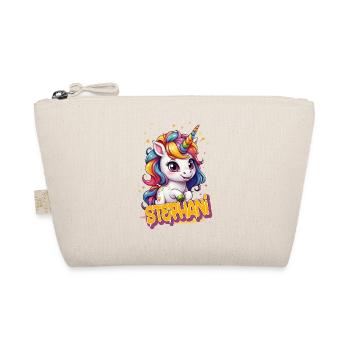 STEPHANI - Beautiful girl name with cute unicorn - Organic Pouch - nature - Front