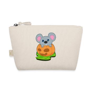 Mouse Halloween Pumpkin - Organic Pouch - nature - Front