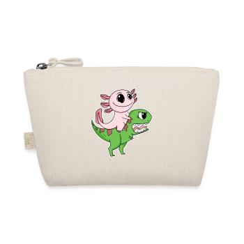 Dino Motif Dinosaur Axolotl Motif Kids - Organic Pouch - nature - Front