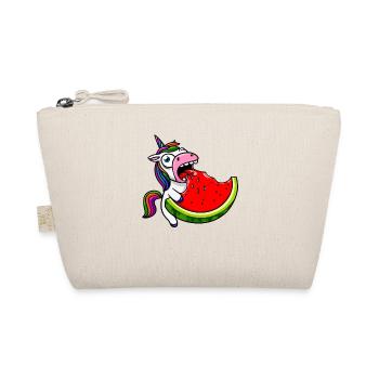 Unicorn Melon Cute Comic Crazy Funny - Organic Pouch - nature - Front