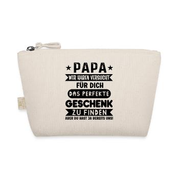 Papa das perfekte Geschenk lustige Vatertag Spruch - Bio-Täschchen - Natur - Vorne
