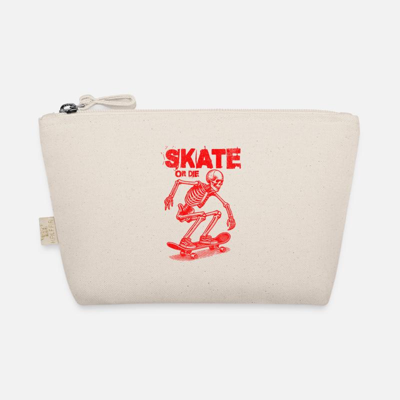 Skeleton skateboard - Bio-Täschchen - Natur