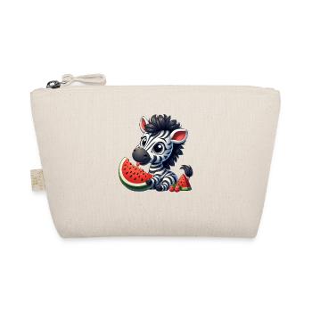 Zebra With Watermelon Fruity Funny - Organic Pouch - nature - Front