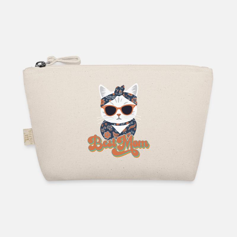 Best Mom Cute Cat Mom Stylish Organic Pouch