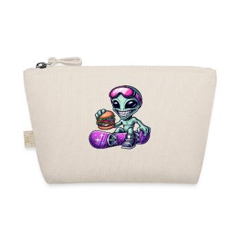 Alien Snowboarder Hamburger Fast Food - Organic Pouch - nature - Front