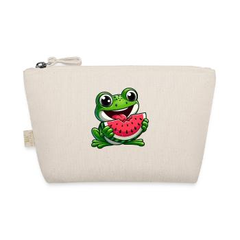 Frog With Watermelon Fruity Funny - Organic Pouch - nature - Front