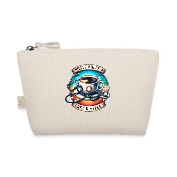 Humorous coffee art with first aid motif - Organic Pouch - nature - Front