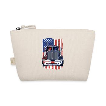 Truck American Flag Trucker Truckie Legends Truck - Organic Pouch - nature - Front