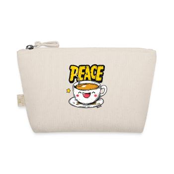 Funny laughing cup of peace, coffee and tea - Organic Pouch - nature - Front