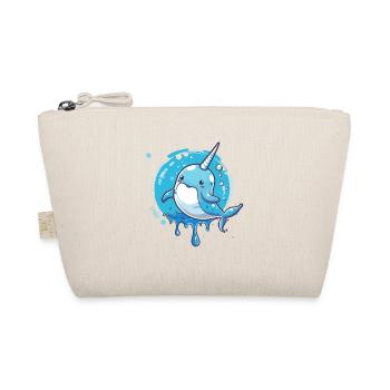 Funny Cute Unicorn Narwhal - Organic Pouch - nature - Front