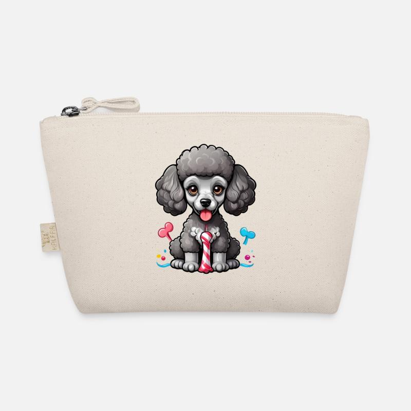 Playful Black Poodle Organic Pouch
