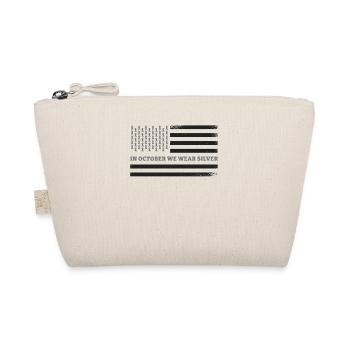 In October We Wear Silver American Flag Apraxia - Organic Pouch - nature - Front
